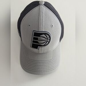 Pacers Grey Black Hat Embroidered Logo Baseball Cap Basketball NBA